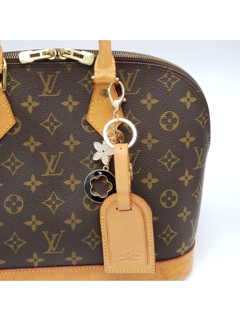 Authentic Louis Vuitton Luggage tag with Unbranded Keychain, Keycharm 120725
